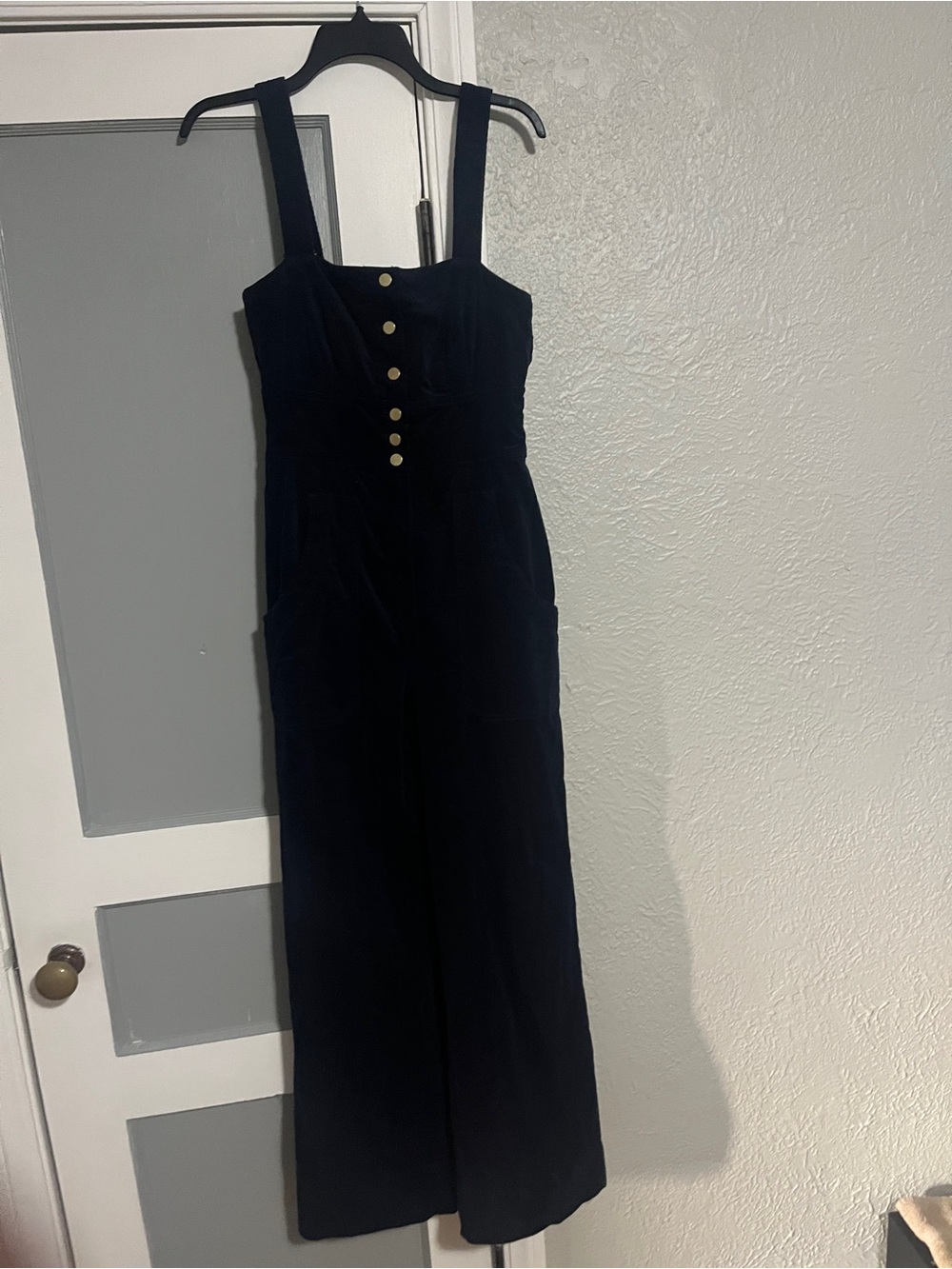 Anthropologie Navy Blue Joanie Corduroy Wide-Leg Jumpsuit